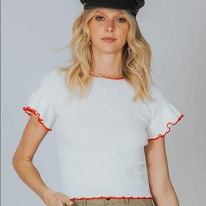 Move for me white ribbed top